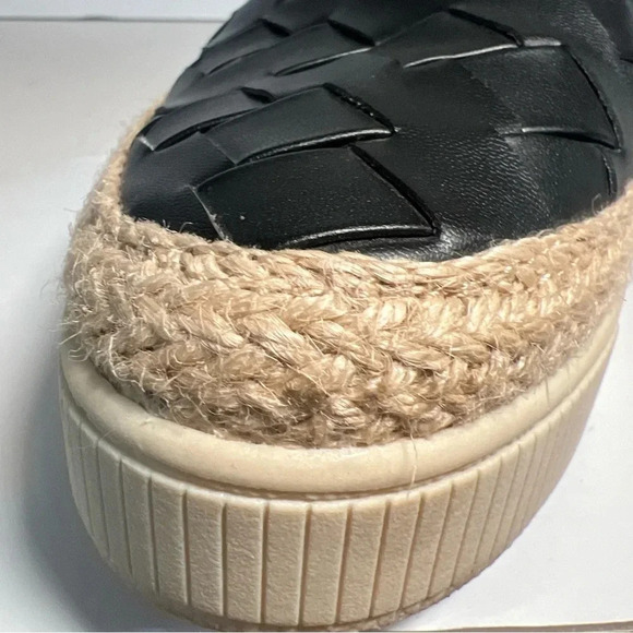 Franco Sarto Women's Hydee Slip On Shoe Size 10 Platform Flats Black Woven Vegan - Picture 13 of 13